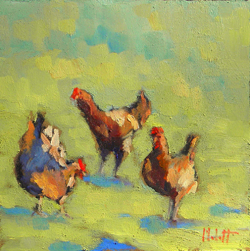 Hens in the Sunshine by Heidi Malott