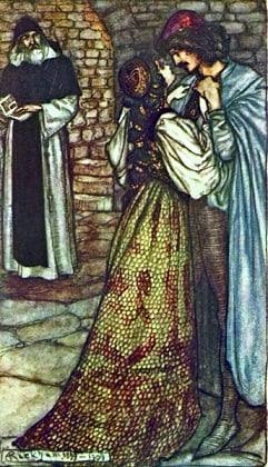At the Cell of Friar Laurence by Arthur Rackham