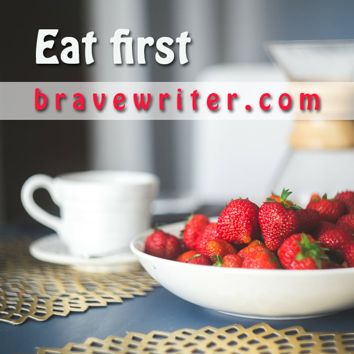 Eat first with text