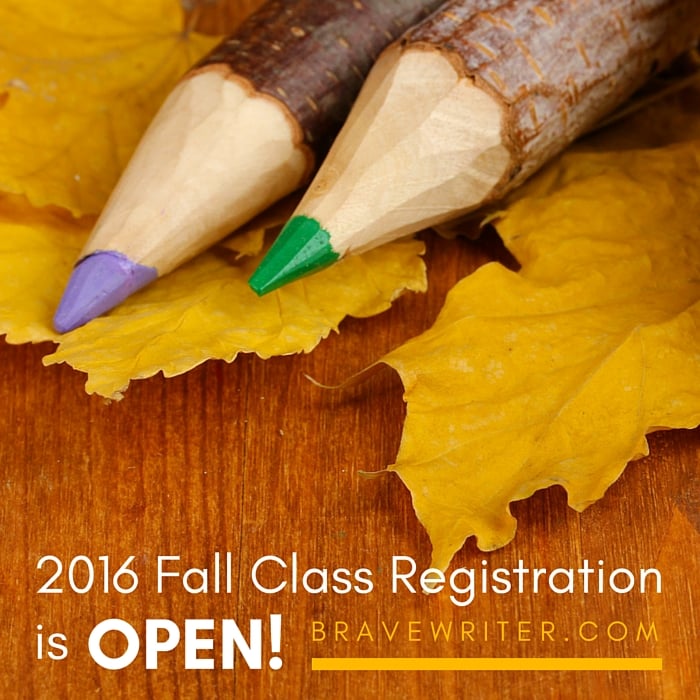 Registration is OPEN for 2016 Brave Writer Online Writing Classes